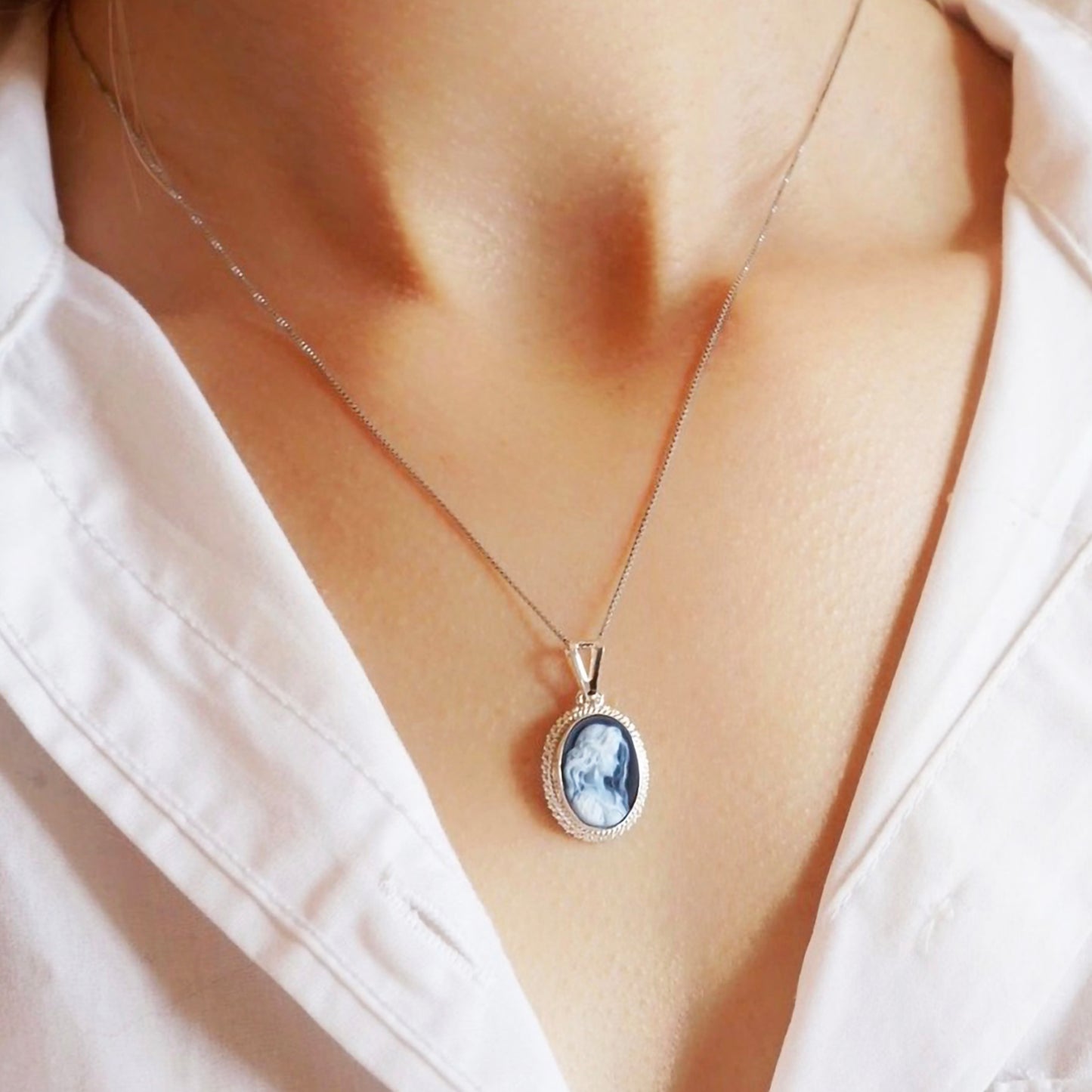 COLLANA ANNIE MAE BLU - ARGENTO