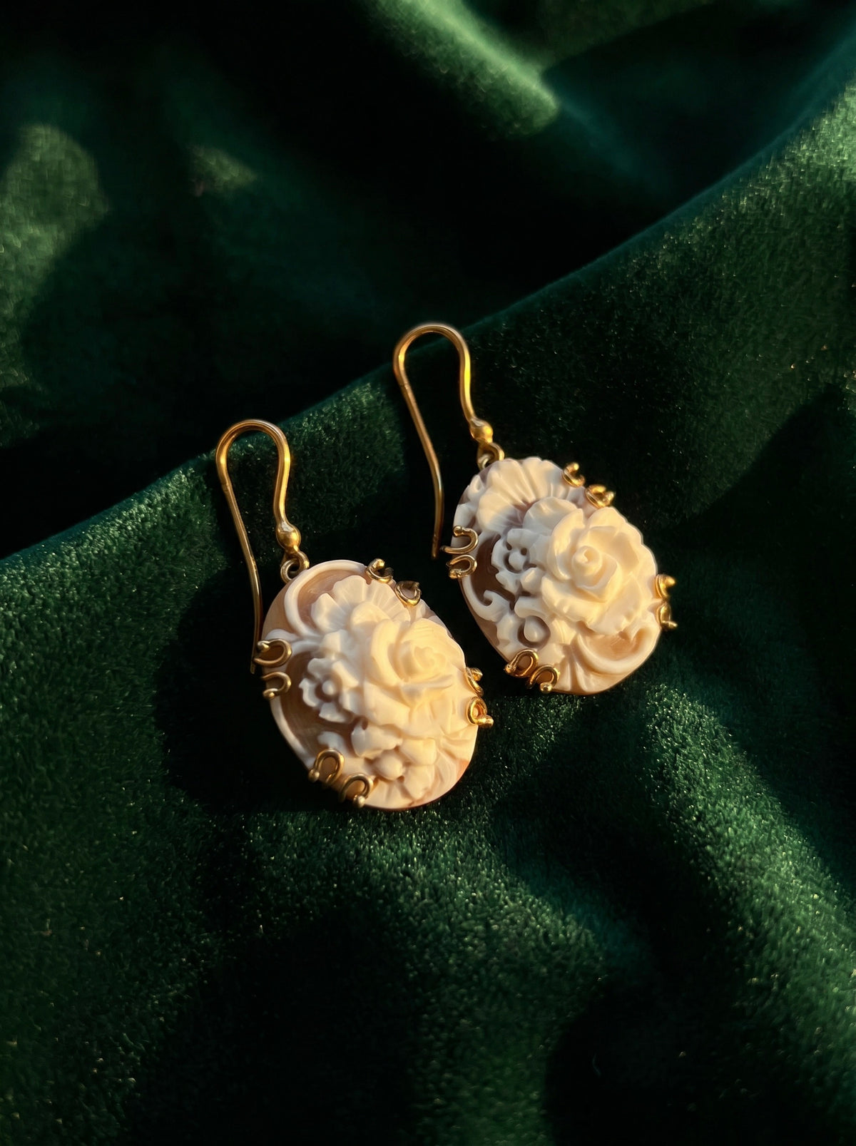 Rose Garden Cameo Earrings