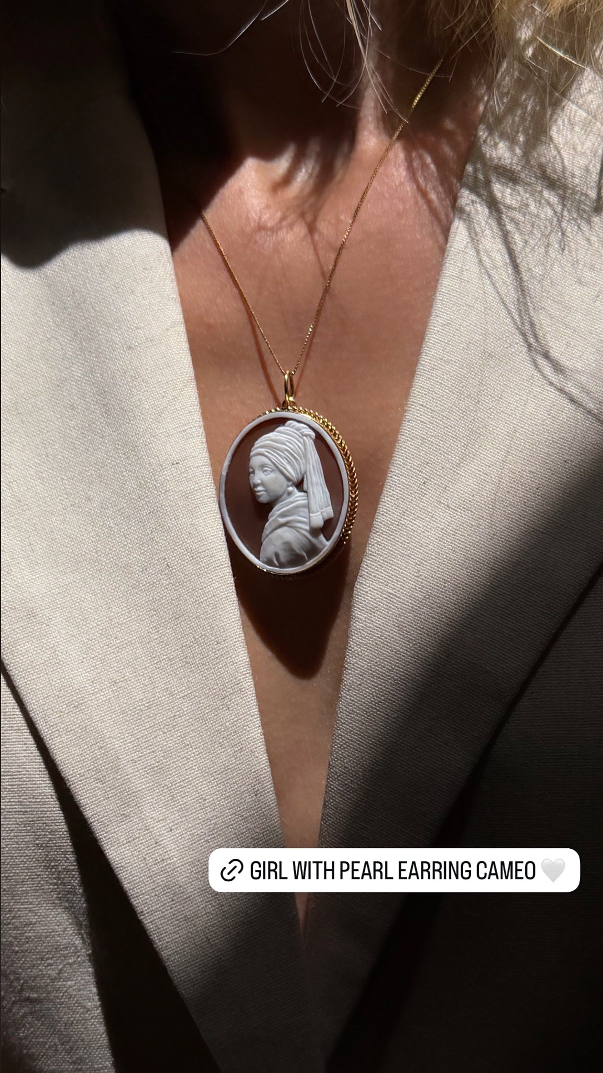 Girl With Pearl Earring Inspired Cameo