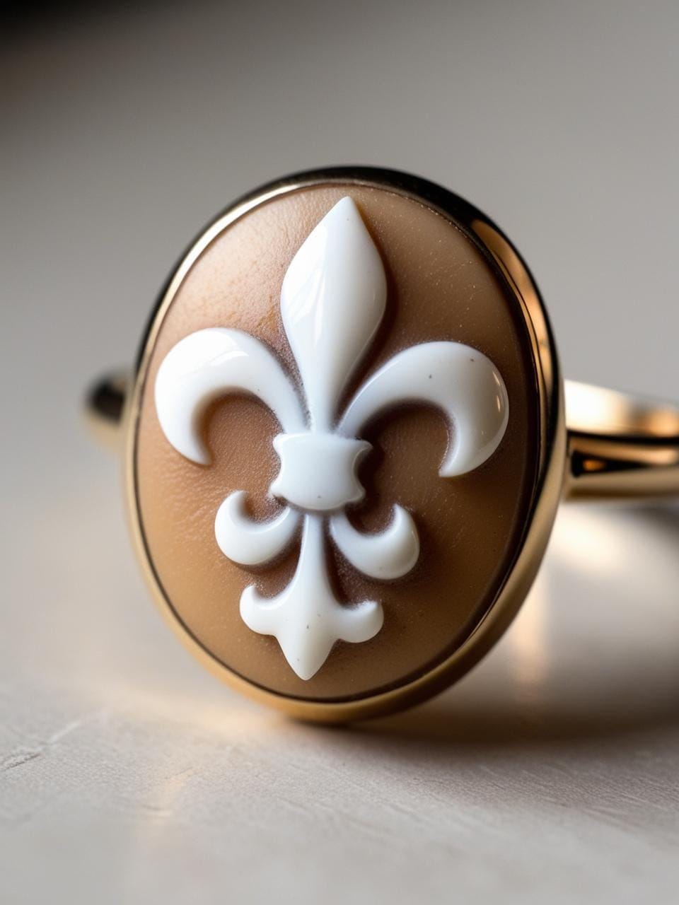 Fleur de Lis Cameo Ring -16mm-