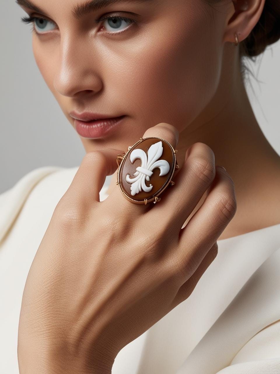 Fleur de Lis Cameo Ring -45mm-