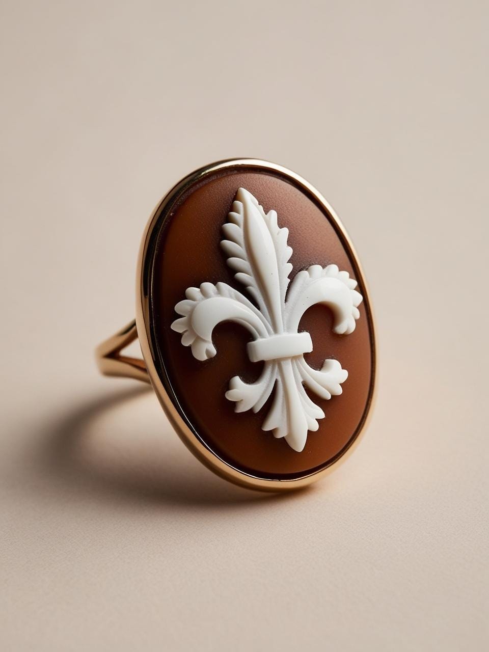 Fleur de Lis Cameo Ring -45mm-
