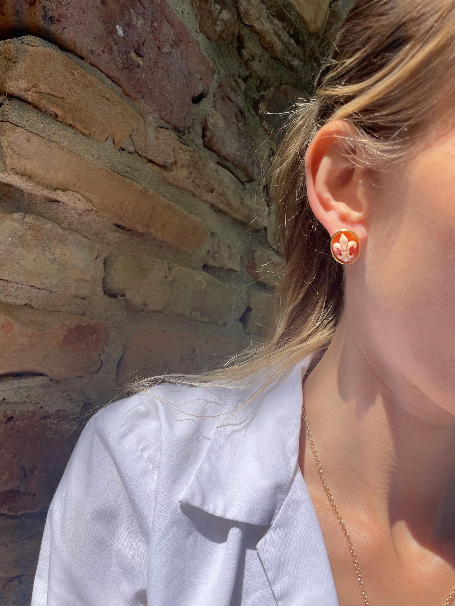 Lily Of Florence Cameo Earrings