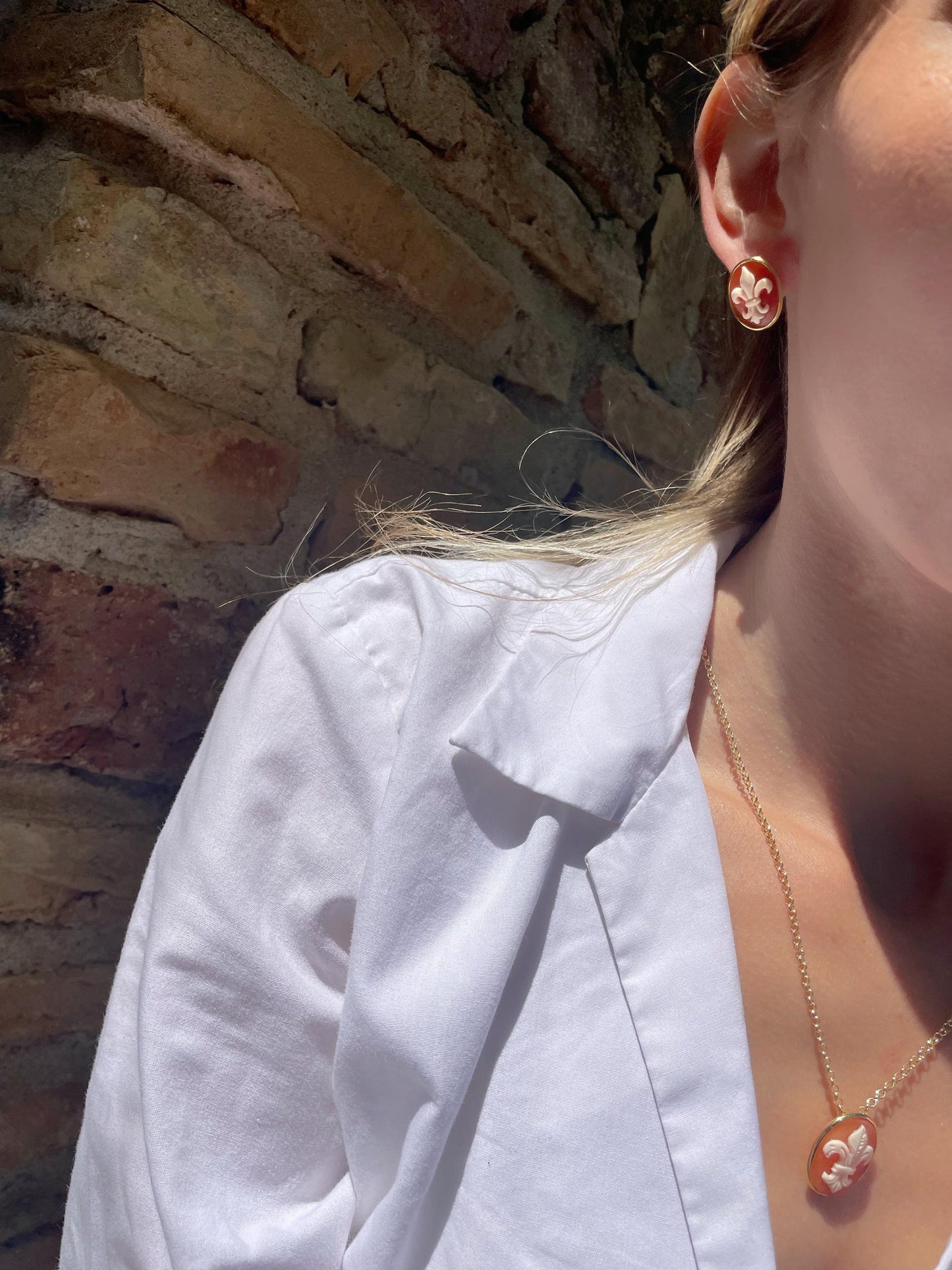 Lily Of Florence Cameo Earrings