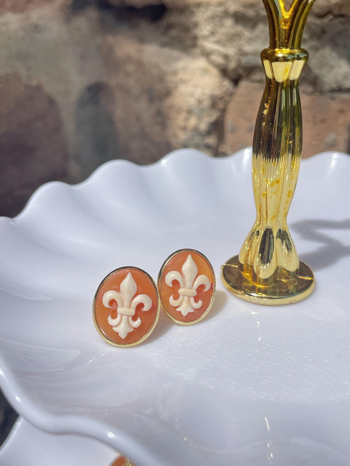 Lily Of Florence Cameo Earrings