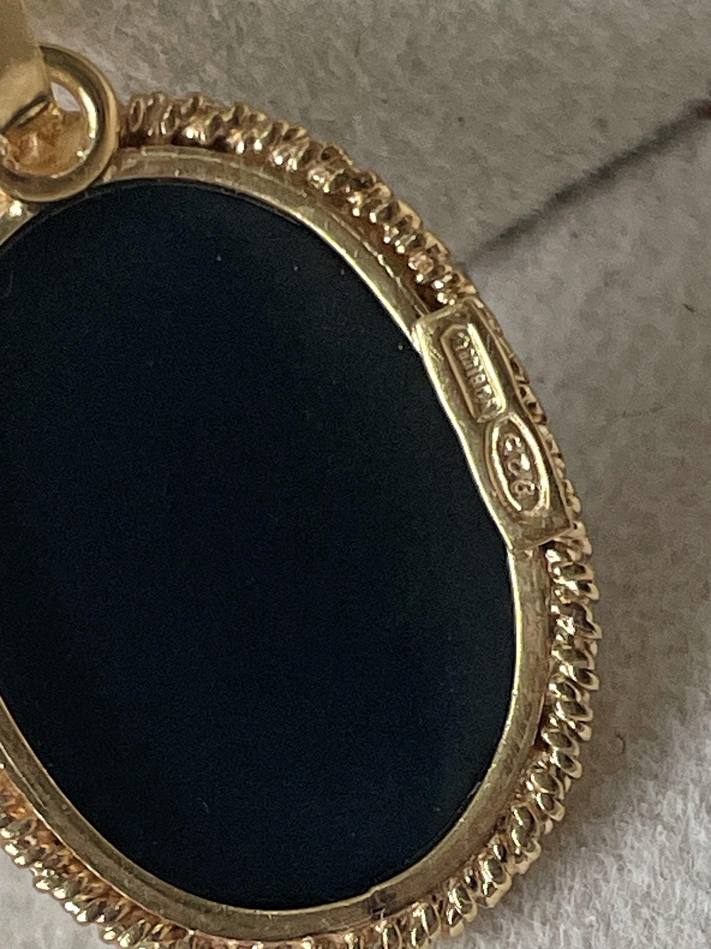 Mother & Child blue cameo necklace