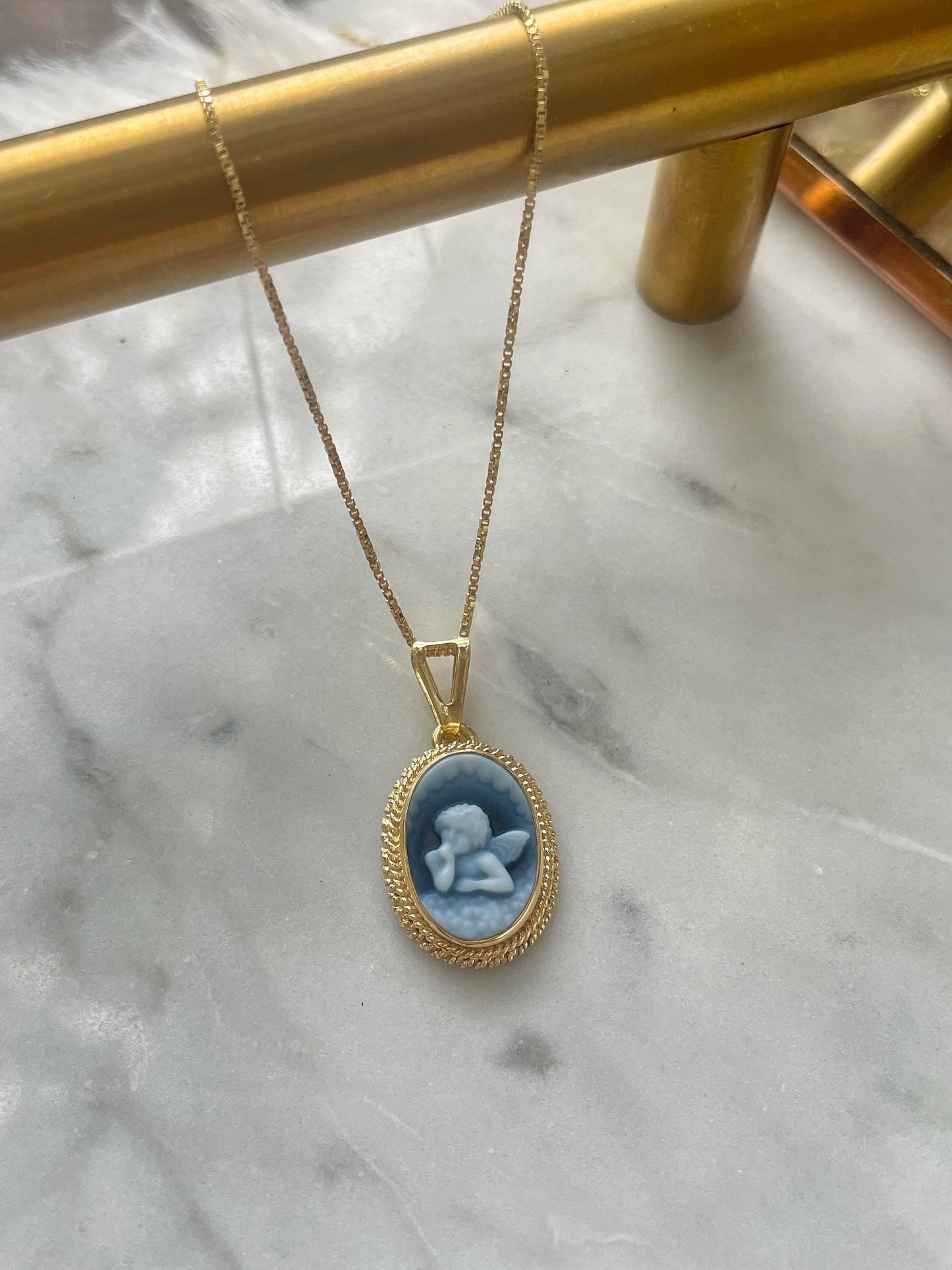 Angel cameo necklace