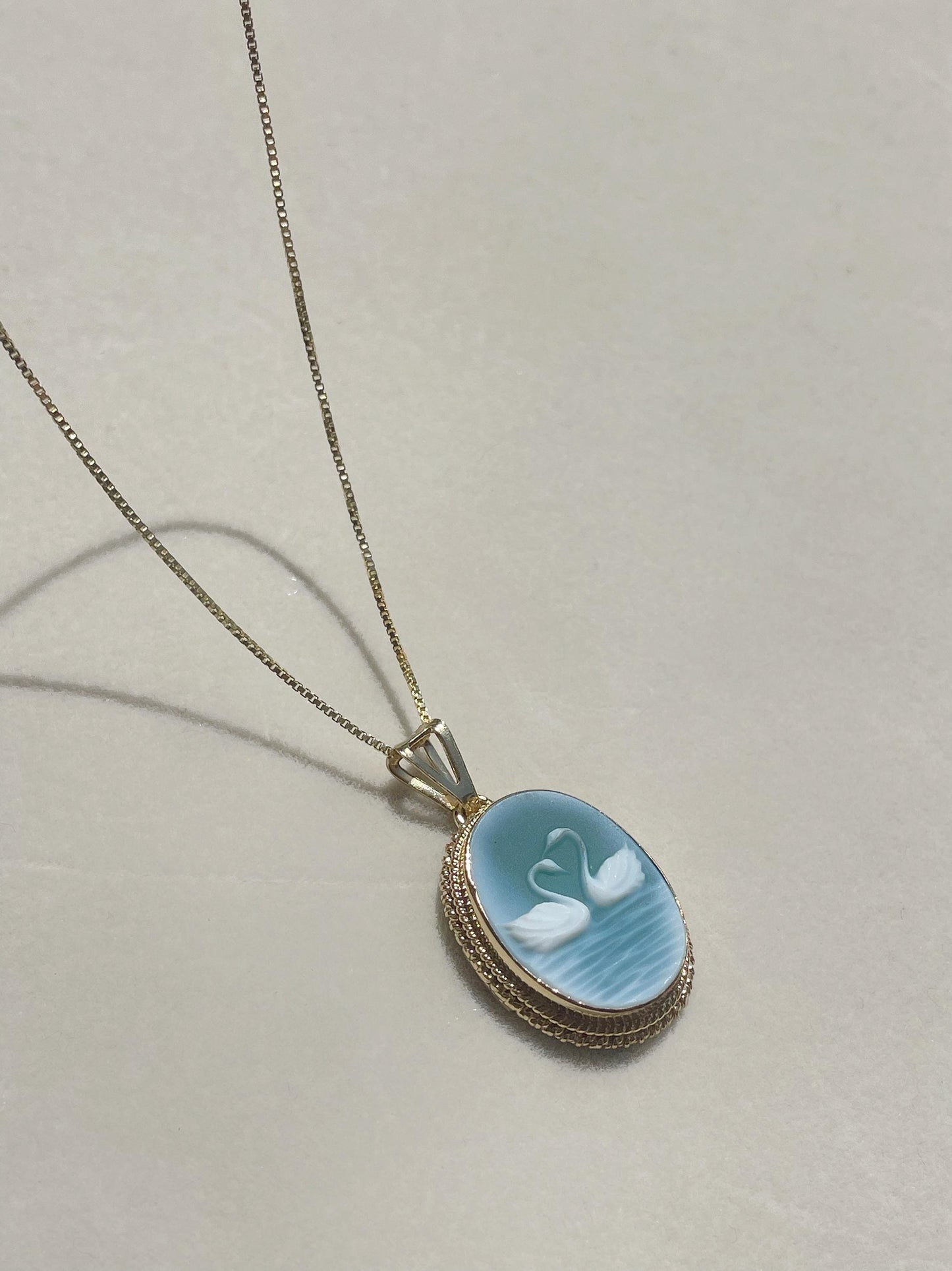 Swan cameo necklace