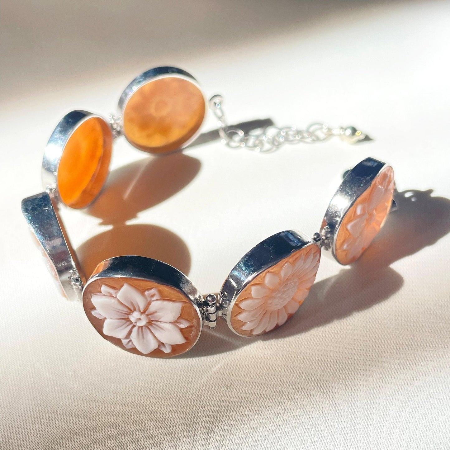 Cameo bracelet, handmade jewelry, wedding anniversary gift, Flower Bracelet, Friendship, custom gifts, made in Italy, bridal jewelry, mom