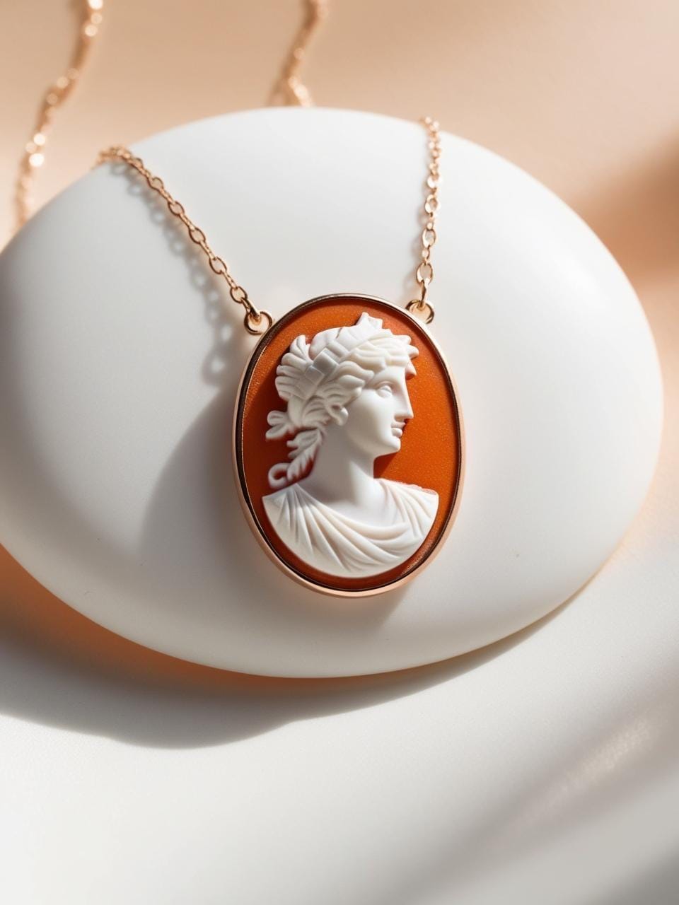 Roman goddess cameo necklace, fall wedding jewelry, bridal necklace, wedding gift, genuine Italian cameo, dainty necklace, 18K gold plated