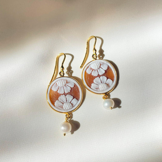 Floral Cameo earrings
