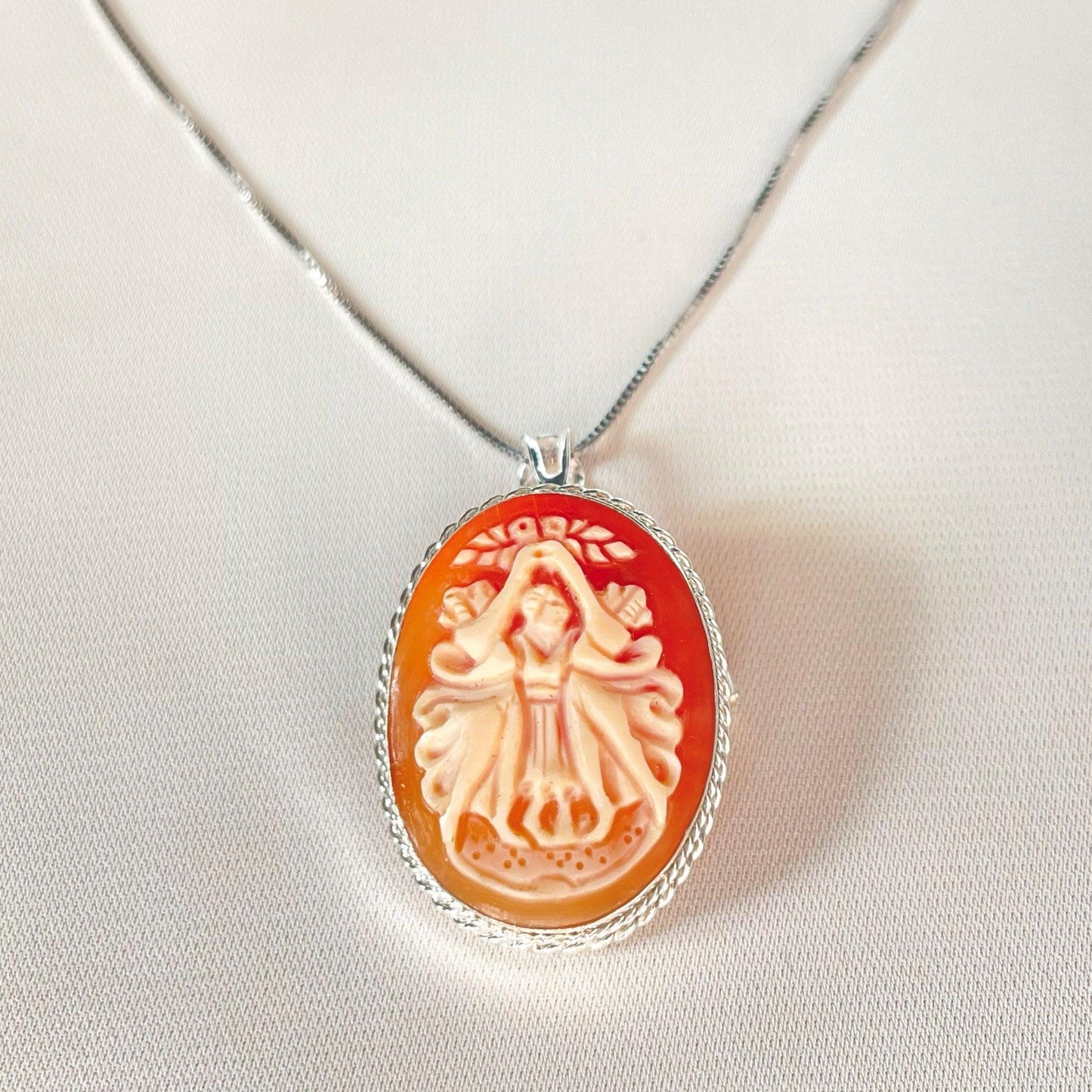 The Three Graces Cameo necklace, silver sterling, Victorian vintage jewelry, made in Italy, cameo Brooch, unique wedding gift, Italian cameo
