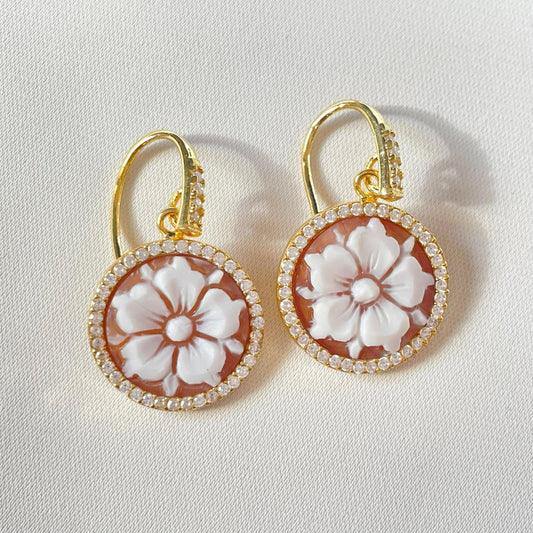 18k Golden Cameo Earrings