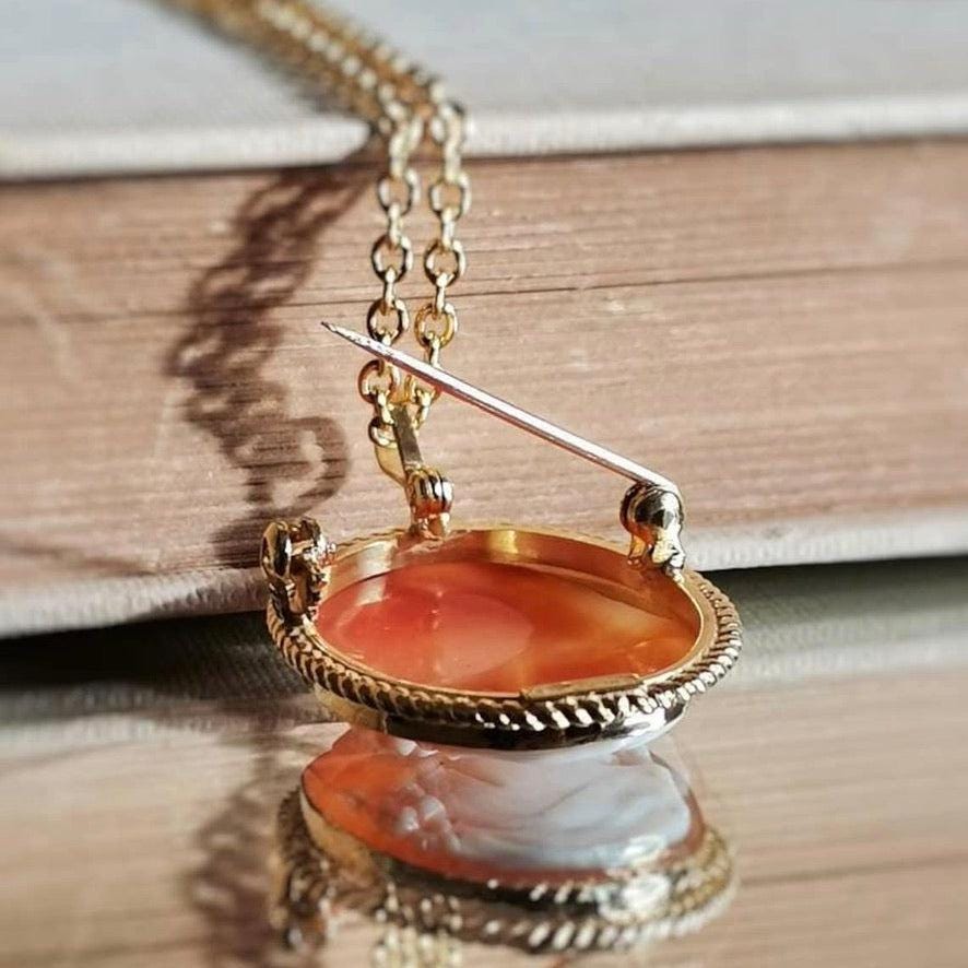 Cameo Jewelry, handmade gold necklace, unique wedding gift, made in Italy, three graces necklace, friendship necklace, Charites cameo, greek