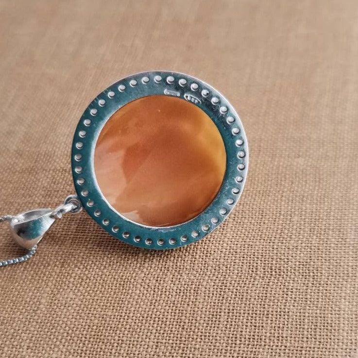 Cameo silver Necklace, handmade jewelry, rose cameo, unique wedding and anniversary gift, made in Italy, rose pendant, cameo jewelry, mom