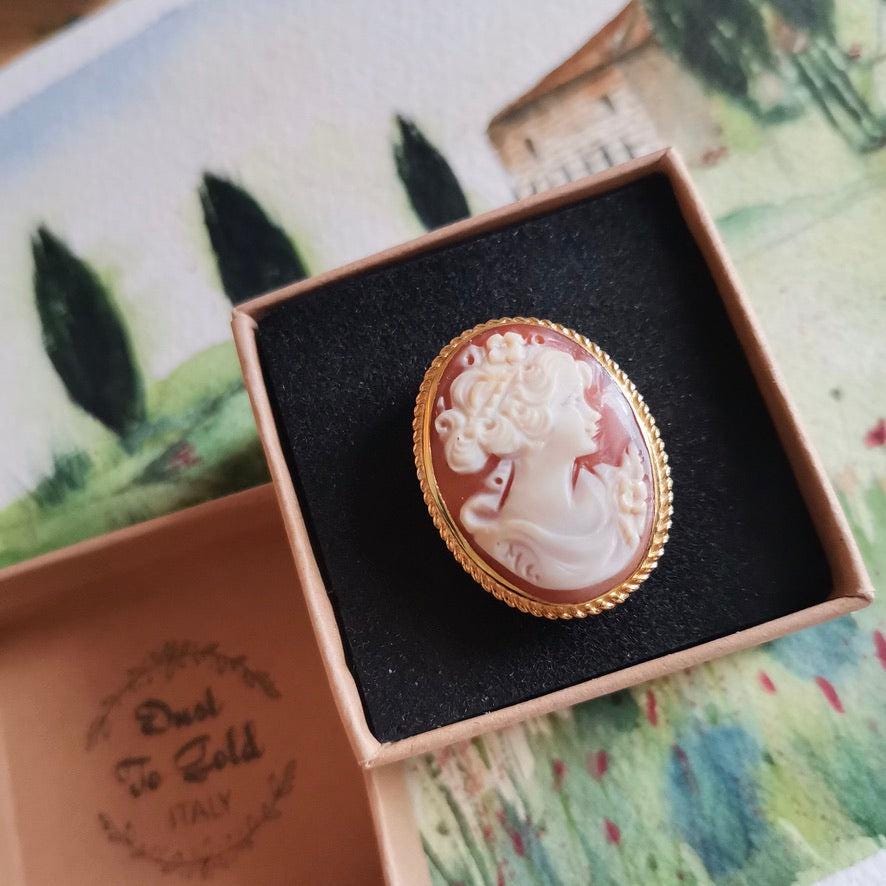Vintage Cameo necklace, genuine cameo, handmade gift, sea shell cameo, pin brooch cameo, bridal jewelry, fall wedding, unique gift for her