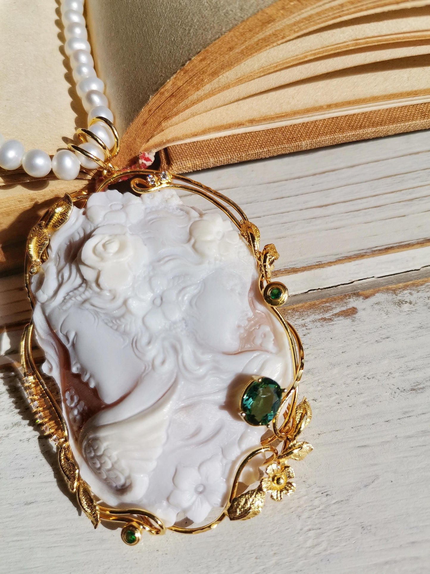 Emerald Cameo Medallion