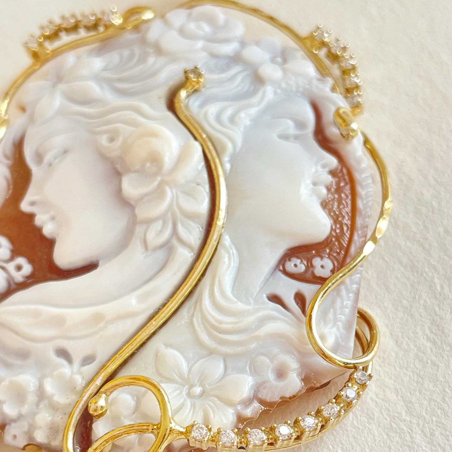 Cameo necklace, 18 karat gold jewelry, anniversary gift for her, wedding jewelry, free shipping, custom cameo, personalised, wedding fall