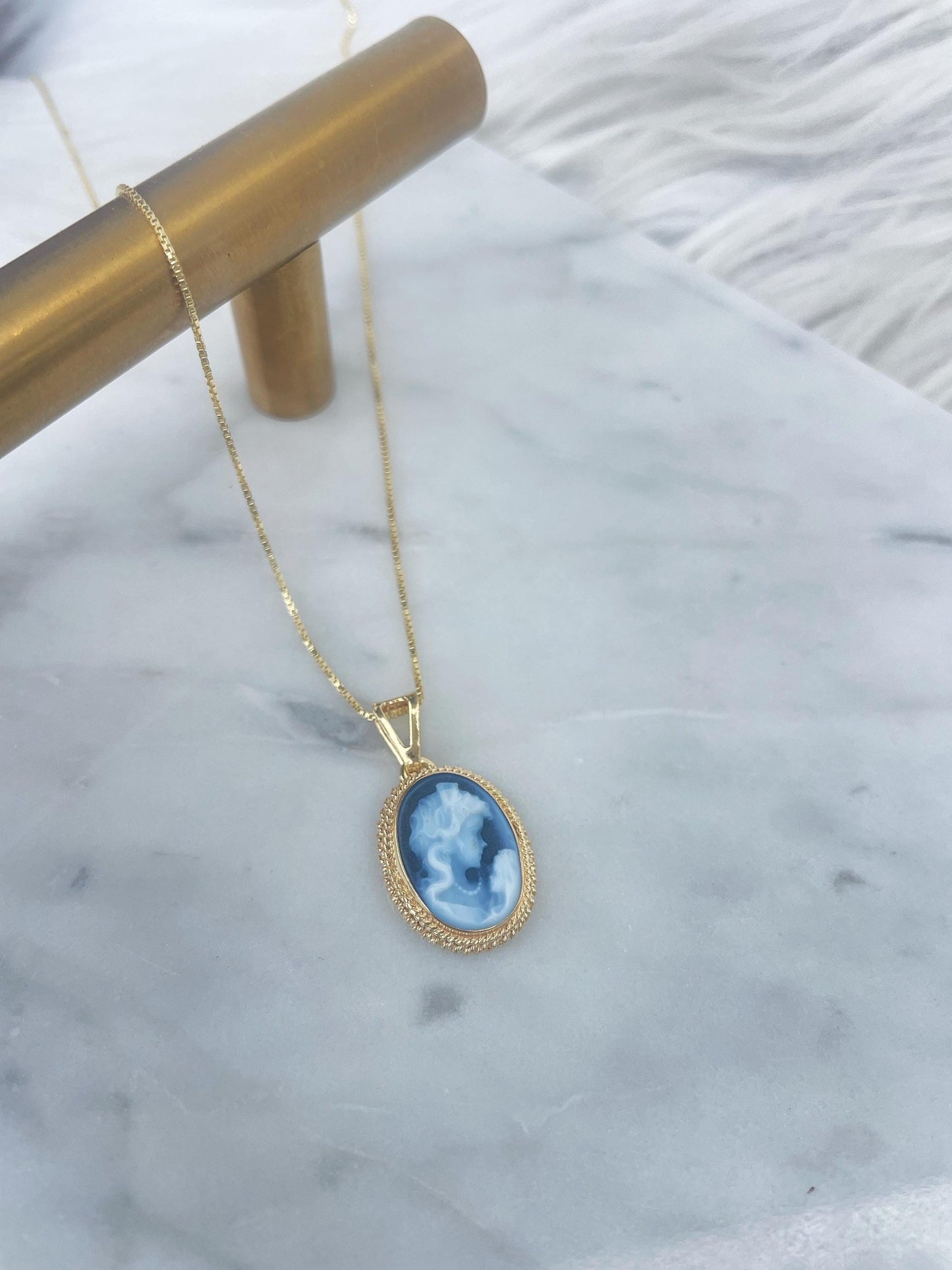 Mother & Child blue cameo necklace, 18k gold, silver sterling, made in Italy, gift for her, Virgin Mary, cameo necklace, jesus necklace, mom