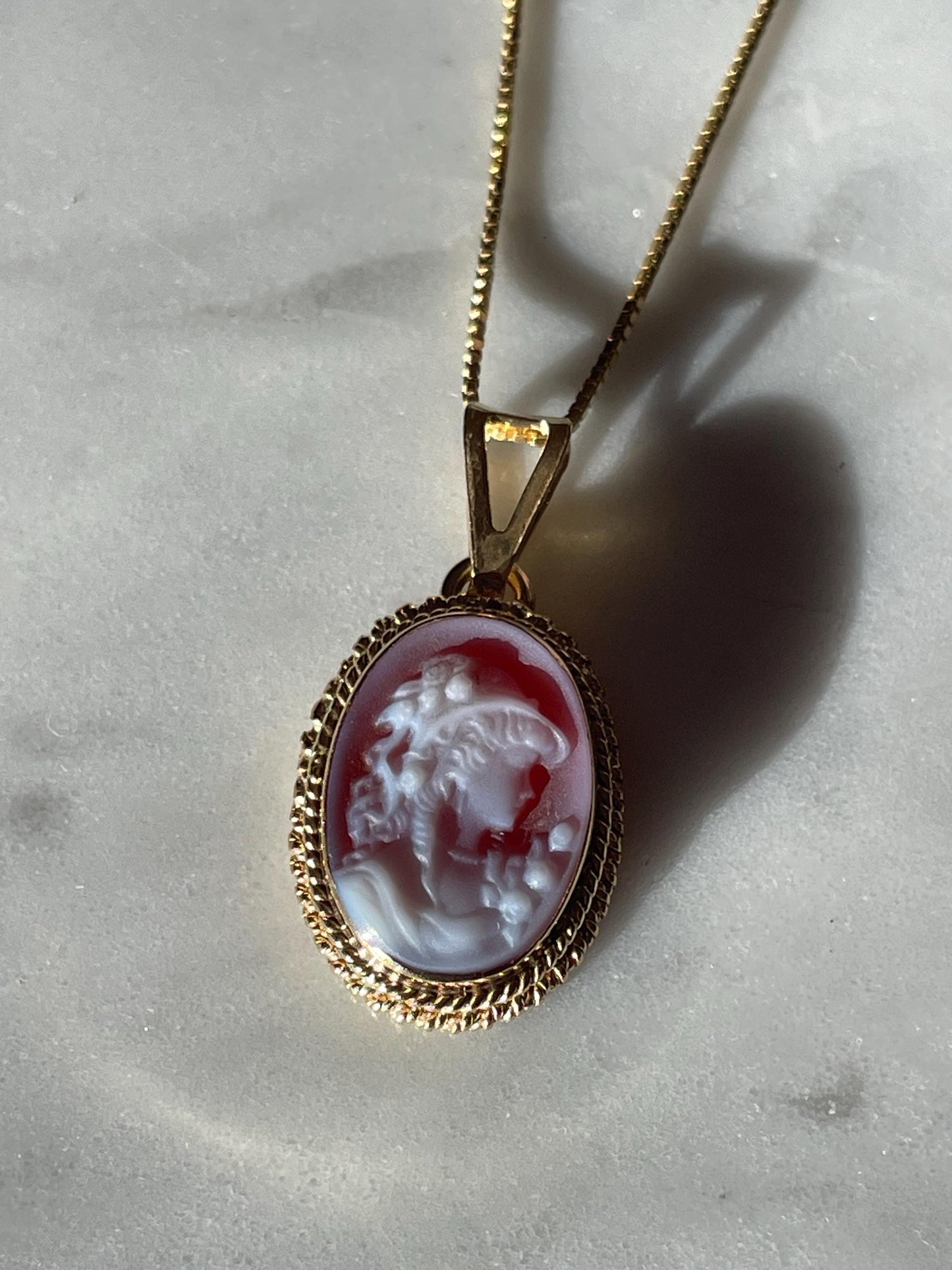 Lady cameo necklace, 18k gold, square cameo necklace, mom gift, silver sterling 925, made in Italy, antique cameo, rare vintage find, dainty