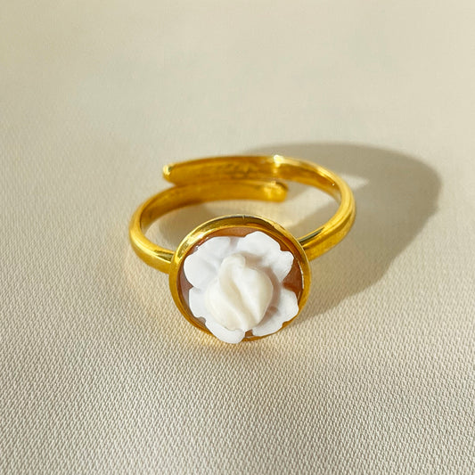 CAMEO ROSE RING - GOLD