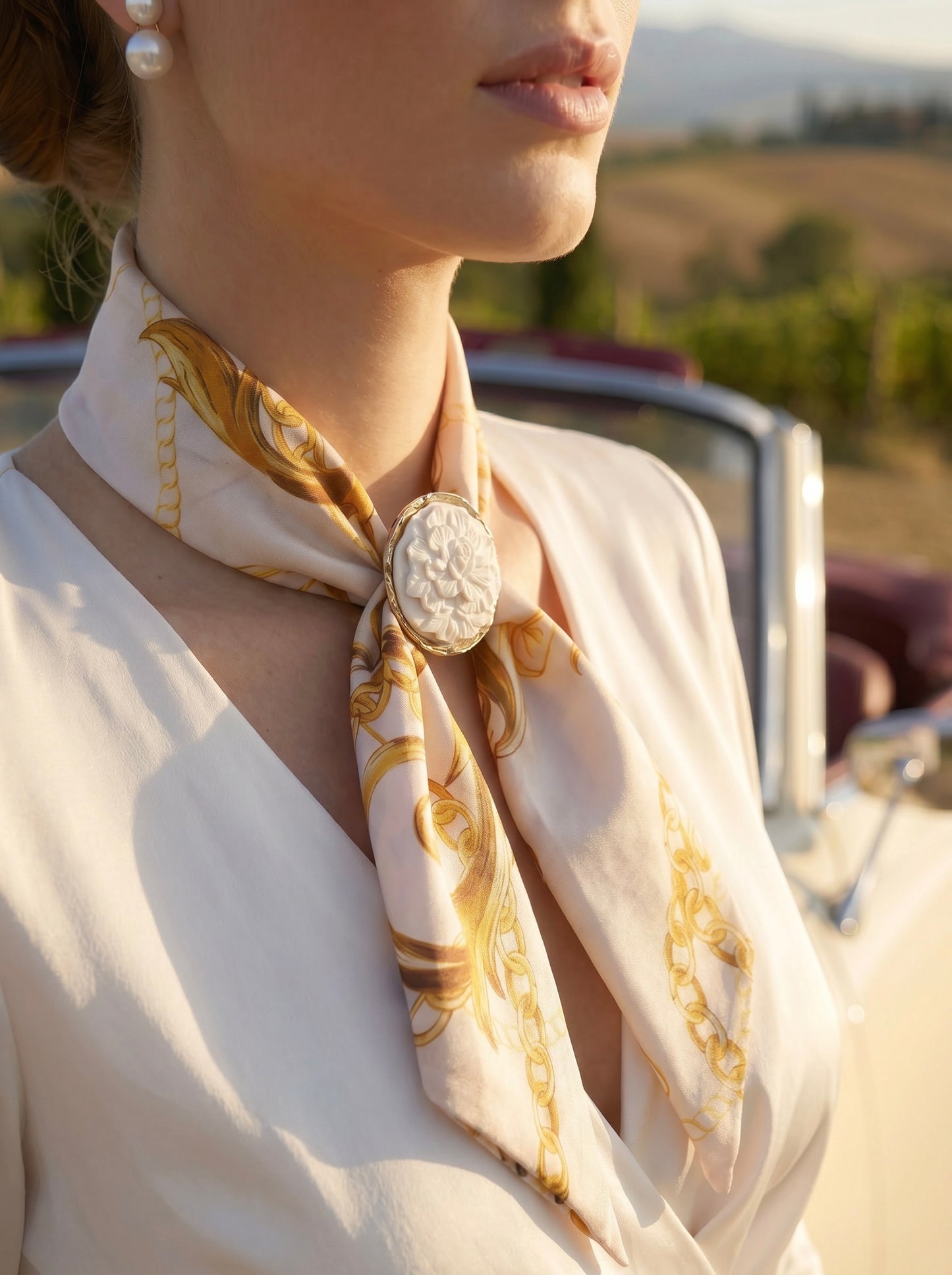 Floral Cameo Scarf