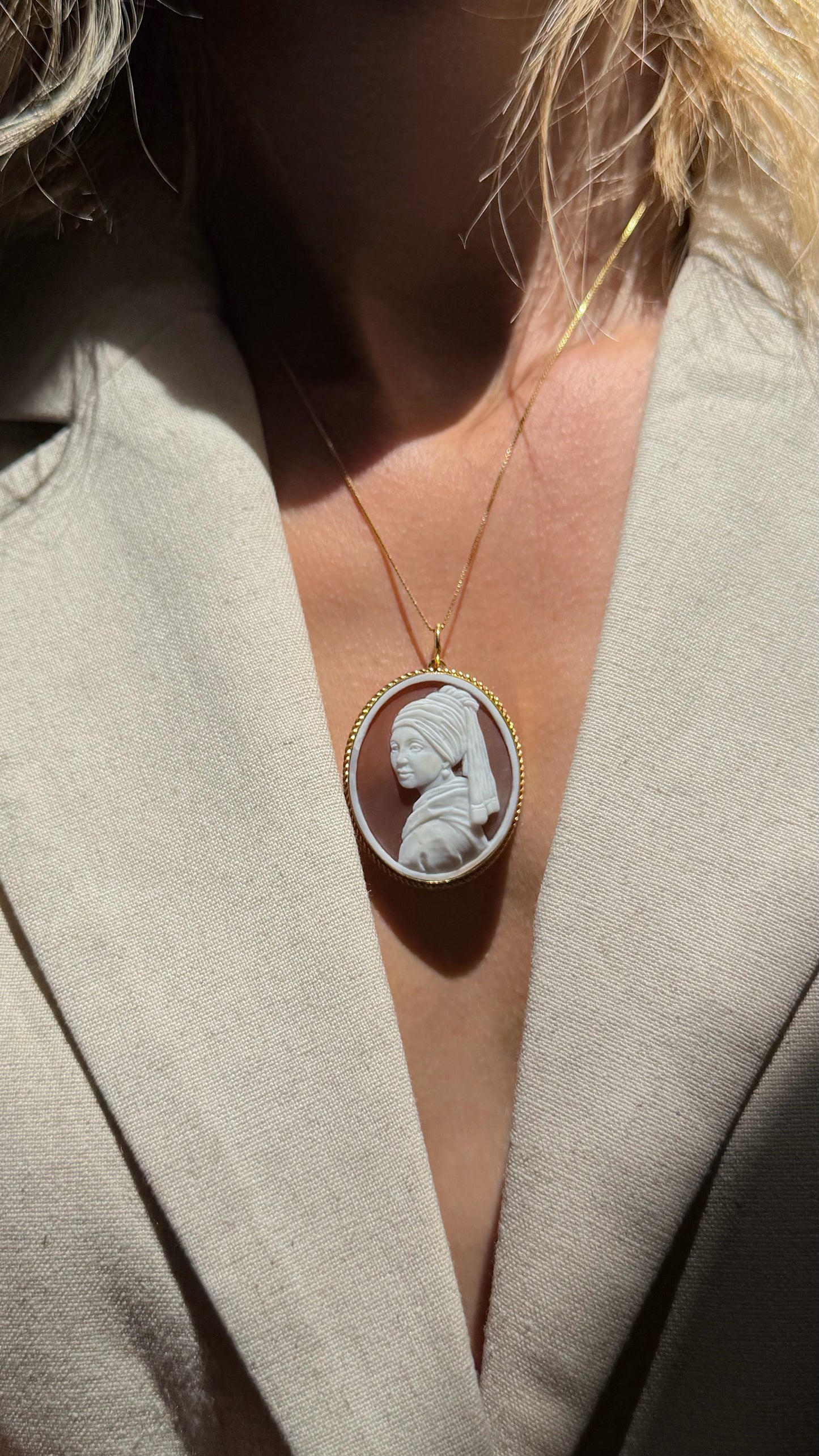 Girl With Pearl Earring Inspired Cameo