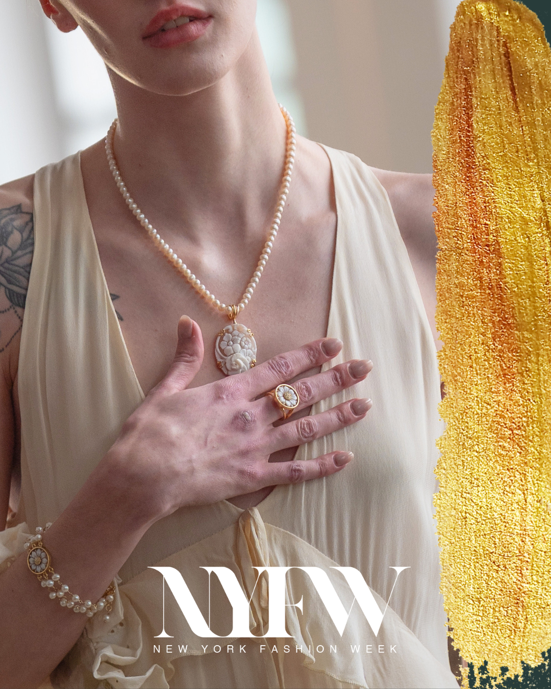 Josephine Cameo Pearl Bracelet