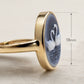 Blue Cameo Swan Ring