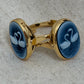 Blue Cameo Swan Ring