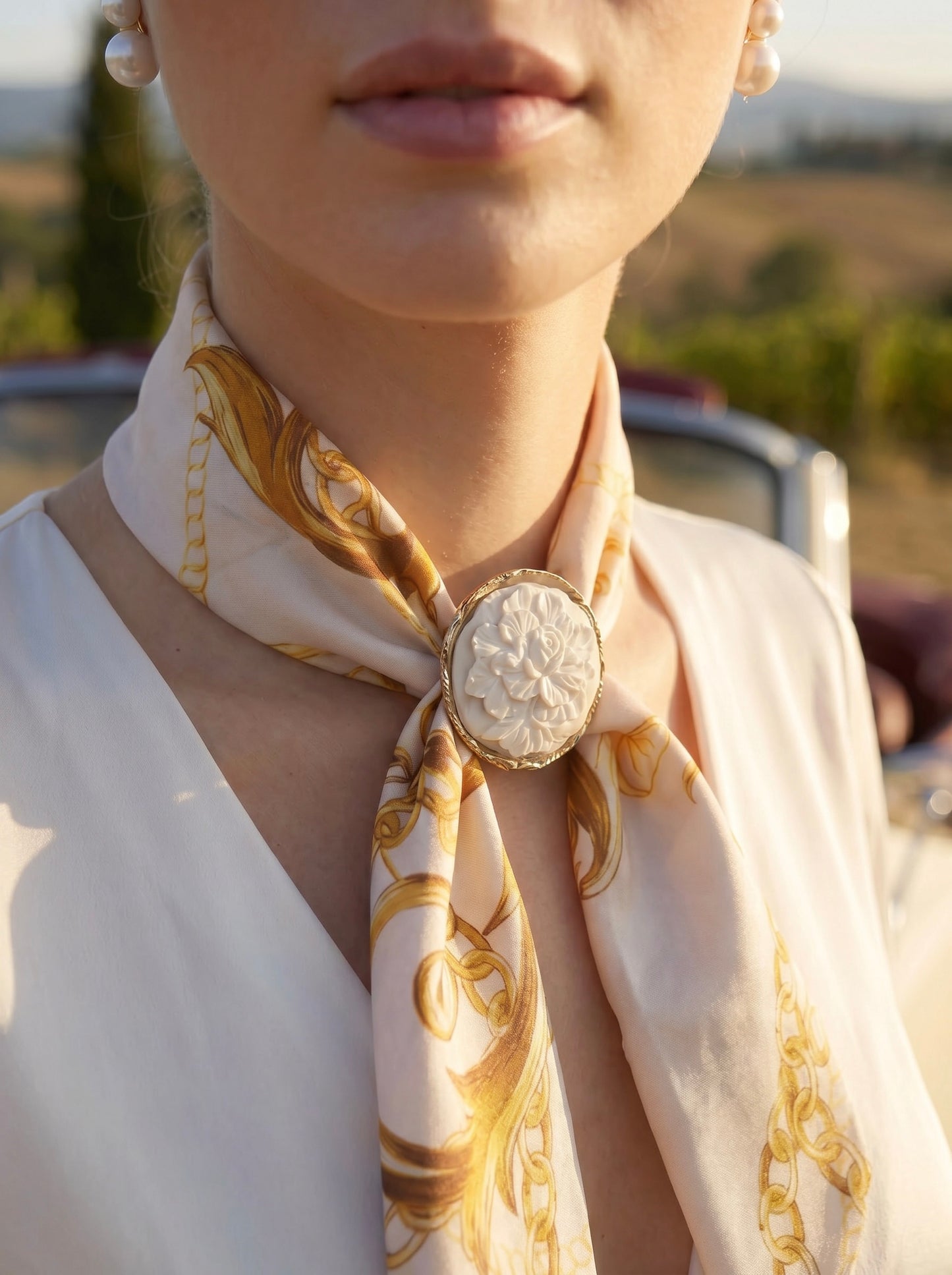 Floral Cameo Scarf
