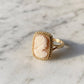 Square 18k Gold Cameo Ring
