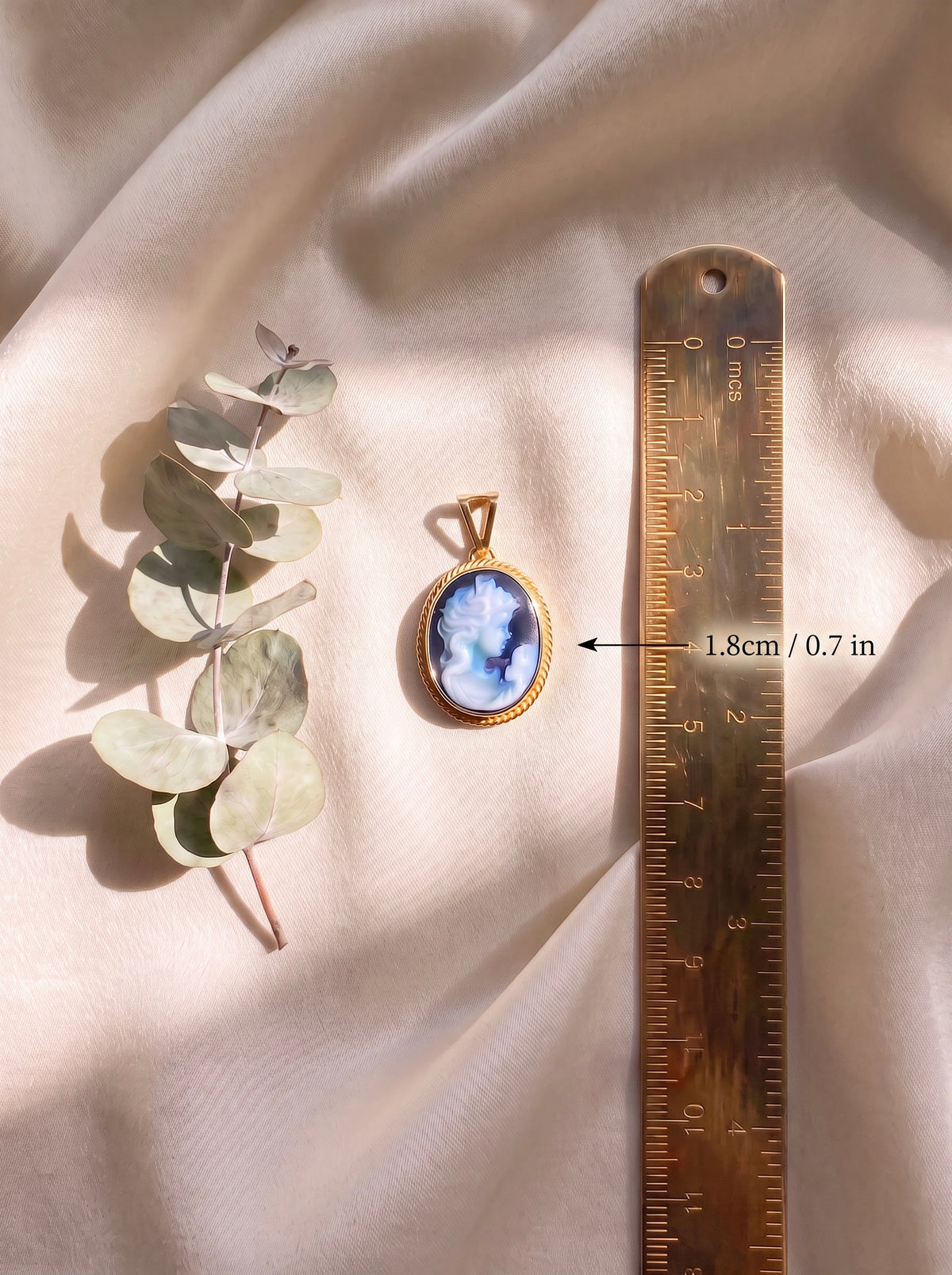 Mother & Baby Blue Cameo Necklace
