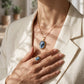 Mother & Baby Blue Cameo Necklace