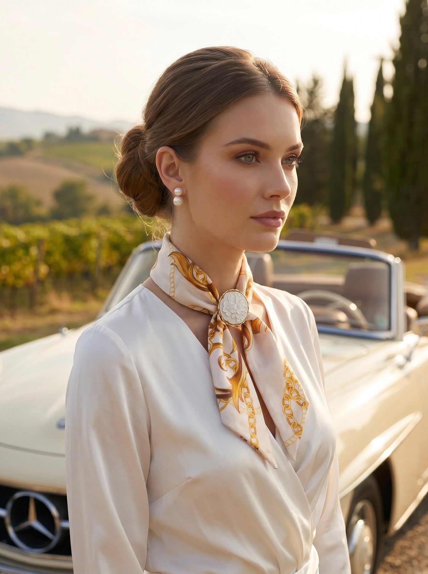 Floral Cameo Scarf