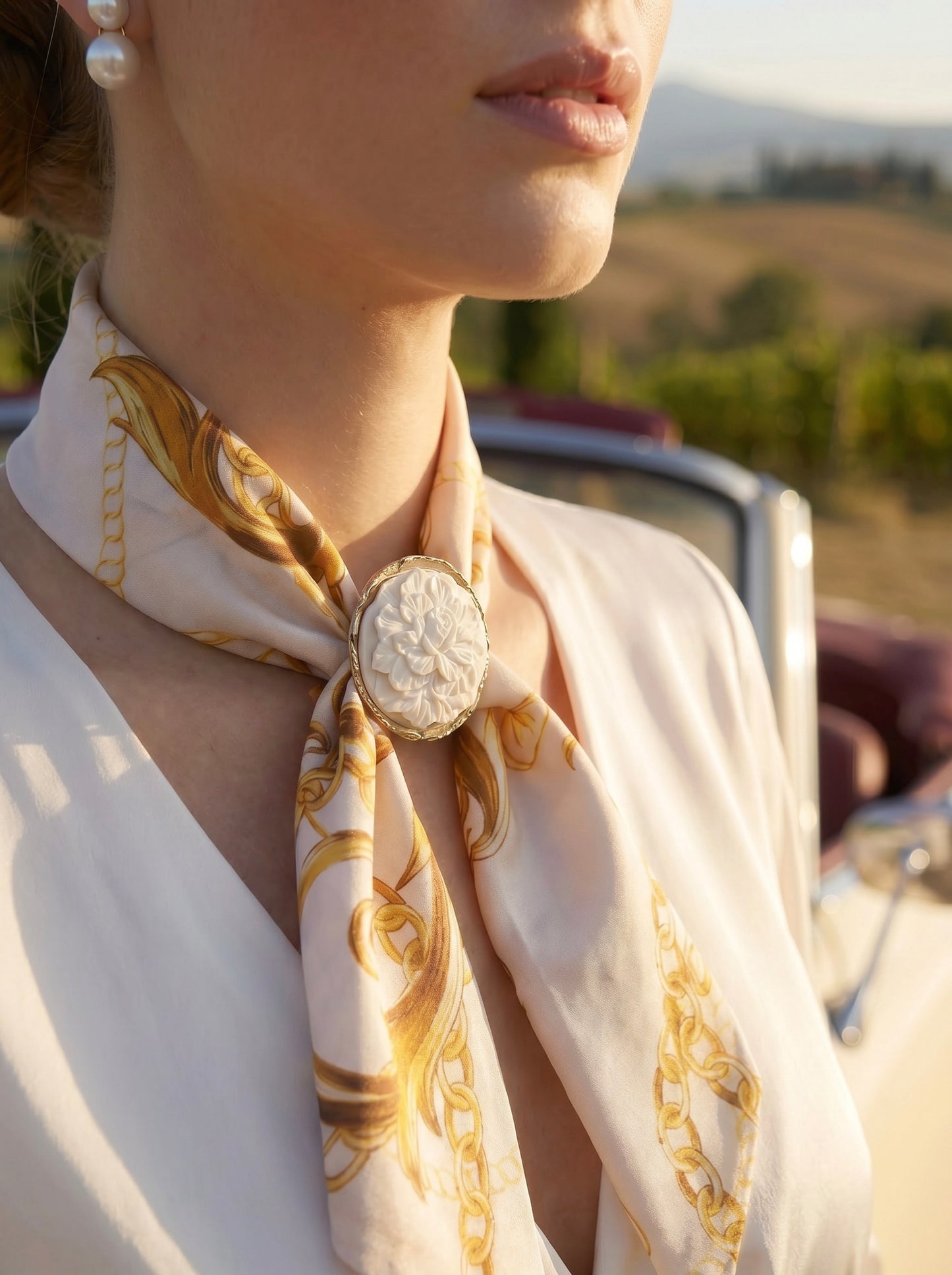 Floral Cameo Scarf