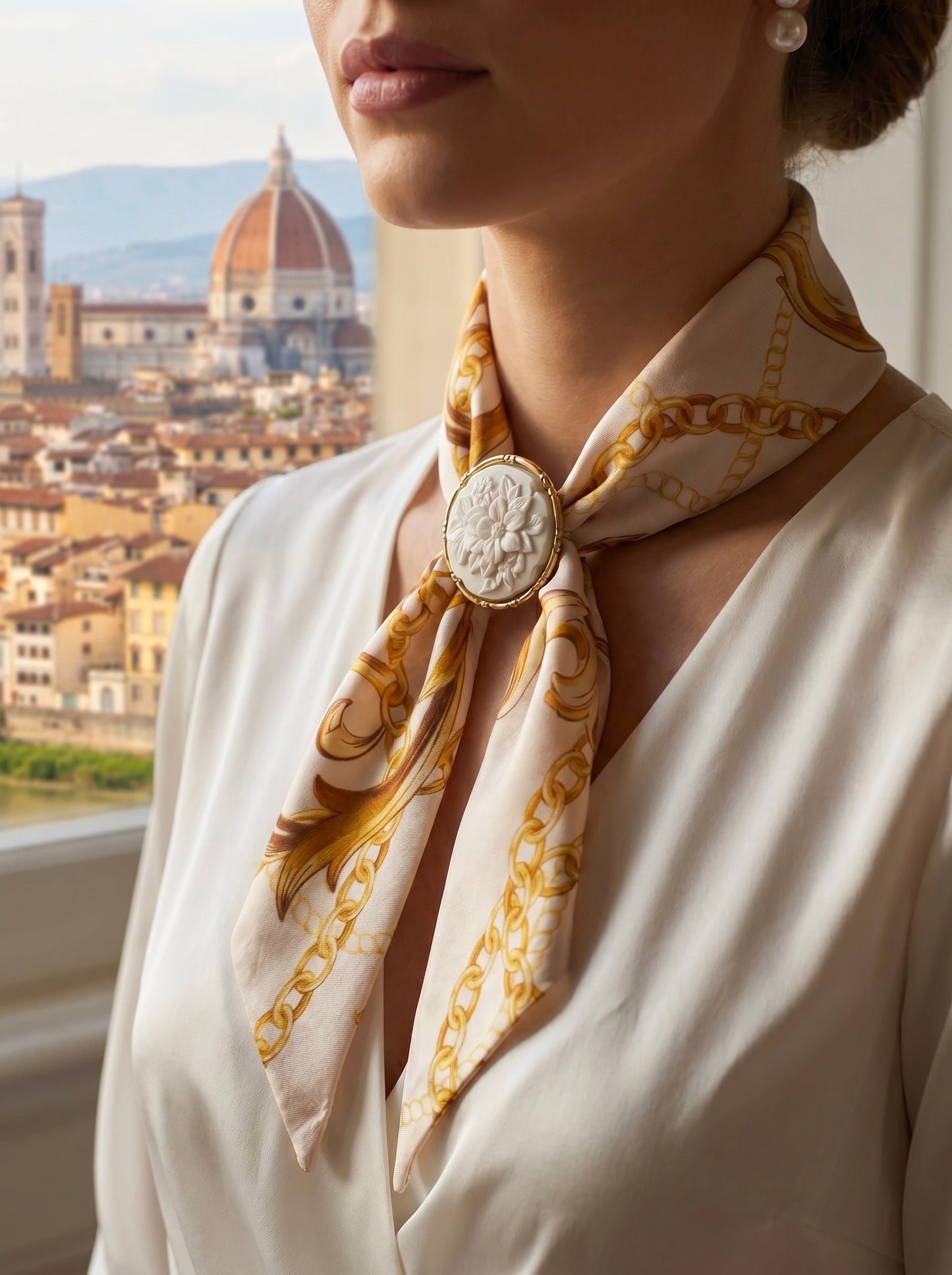 Floral Cameo Scarf