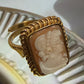 Square 18k Gold Cameo Ring