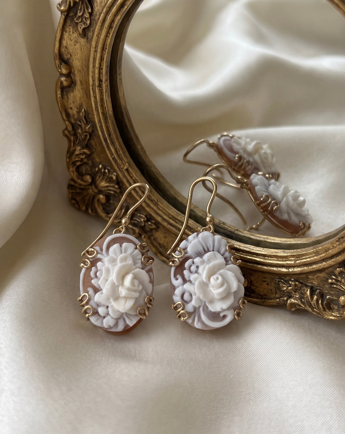 Rose Garden Cameo Earrings