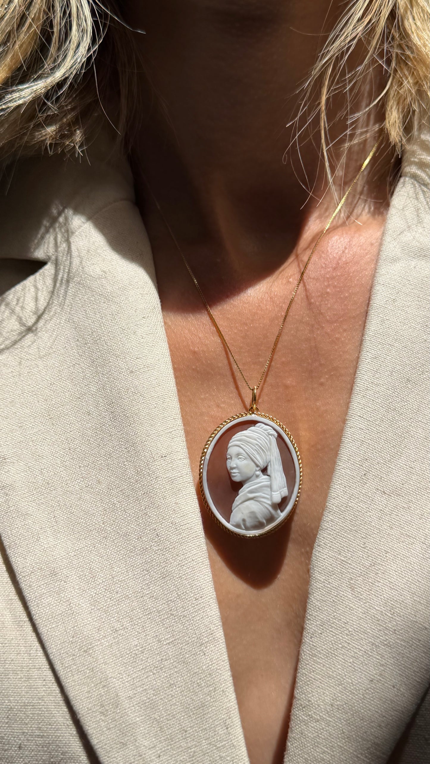 Girl With Pearl Earring Inspired Cameo