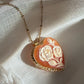 Heart cameo necklace - Roses