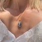 Horse cameo necklace - blue