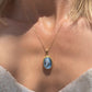 Horse cameo necklace - blue