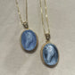 Horse cameo necklace - blue