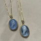 Horse cameo necklace - blue