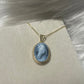 Horse cameo necklace - blue
