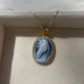 Horse cameo necklace - blue