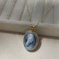 Horse cameo necklace - blue
