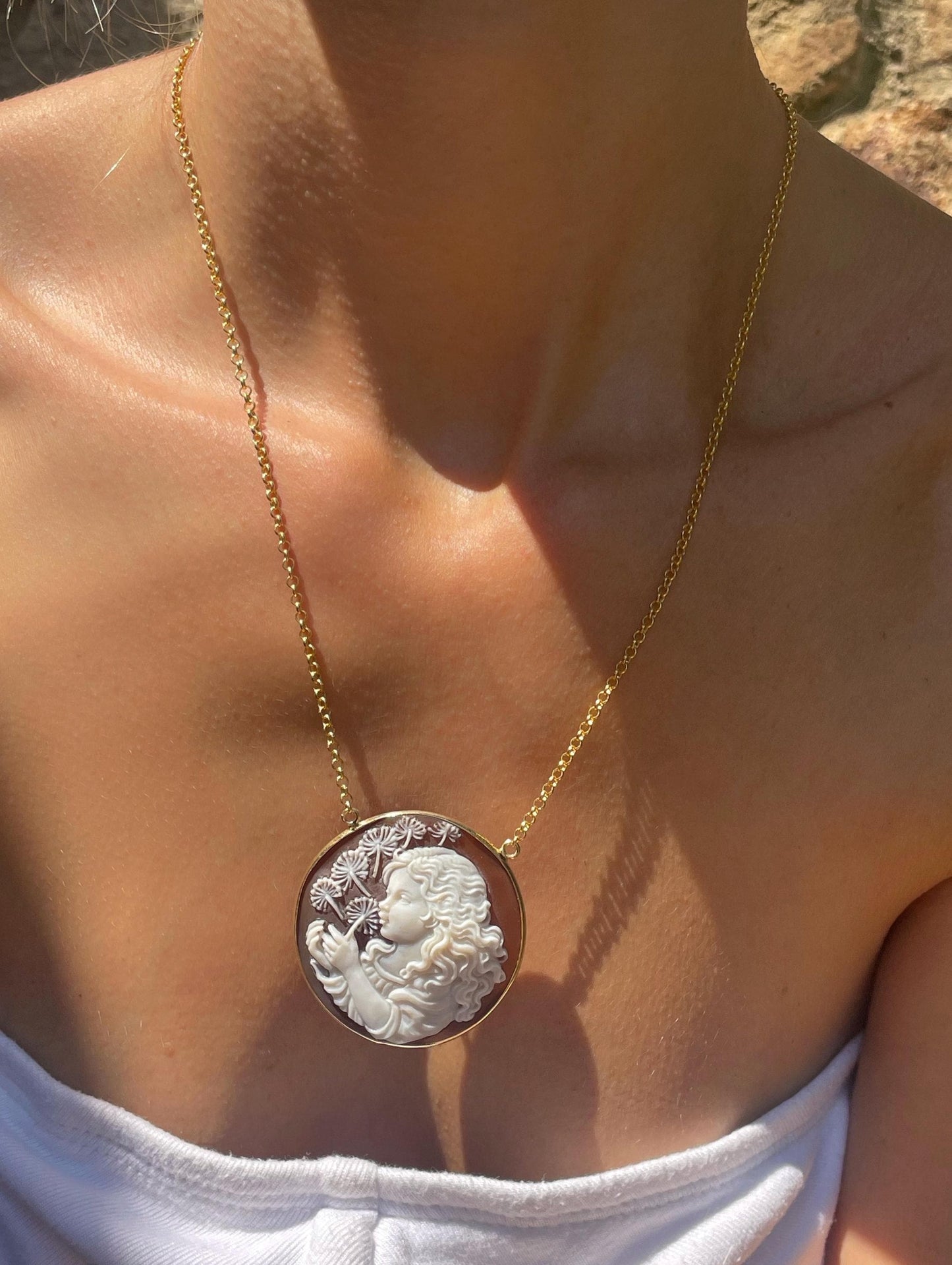 Girl and dandelion necklace