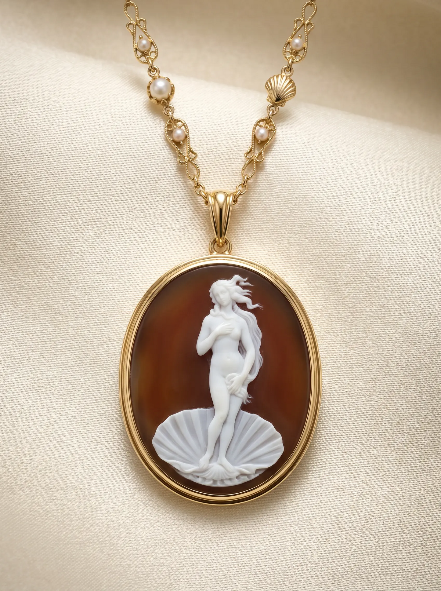 the birth of venus handmade cameo